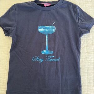 Edikted 'Stay Tuned' T-Shirt - Navy Blue